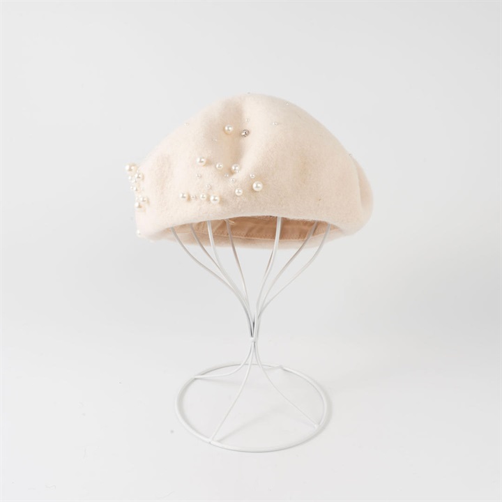 ウール混パールベレー帽
