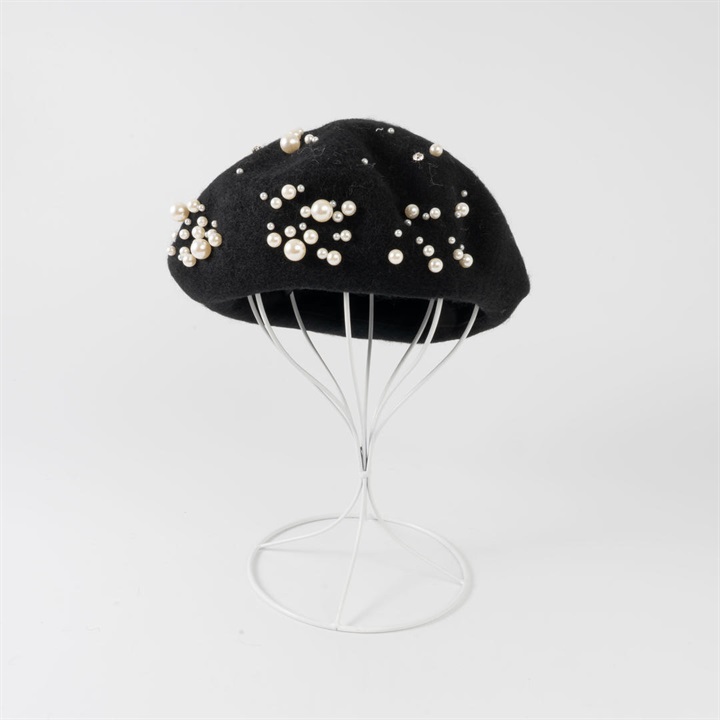 ウール混パールベレー帽