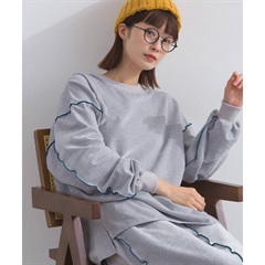 【Lupilien】スラブベロア 長袖メロウスウェット(003.L/GRAY)