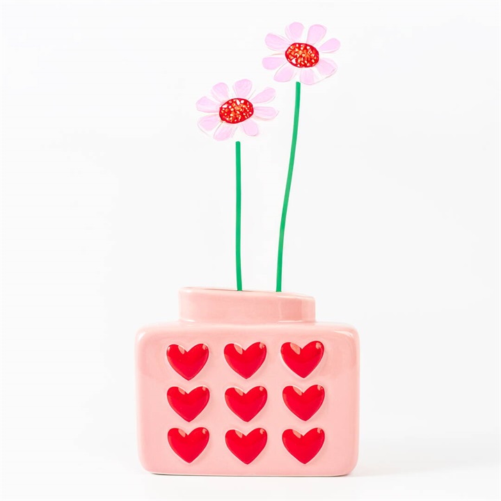 【rice】ハートセラミックフラワーベース