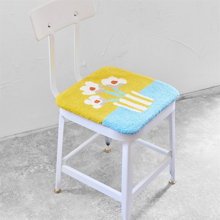 【ANDPACKABLE(R)】フィオーレコットンガンタフトチェアパッド