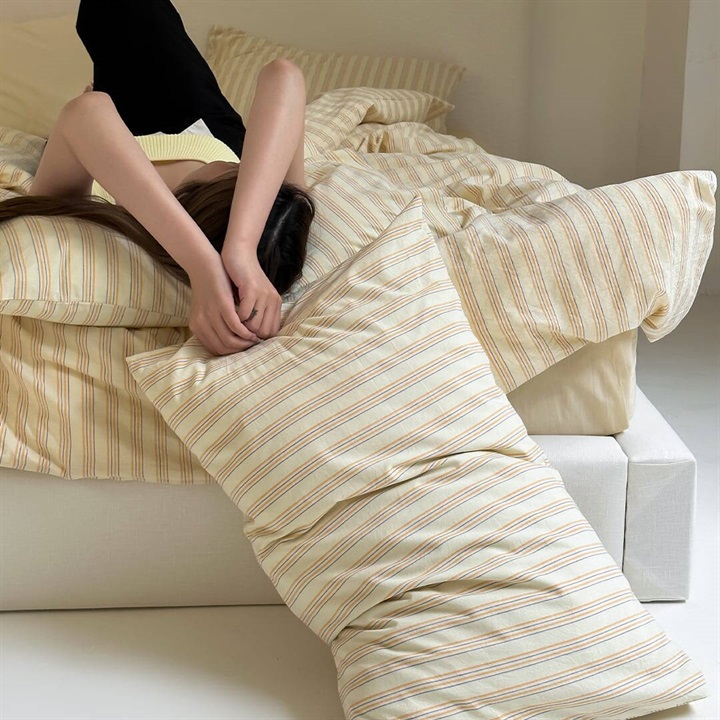 【DayDreamer】ウォッシュドコットン寝具3点カバーセット ニュートラルマルチイエロー シングル