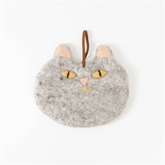 【MERRYMERRY】鍋敷き Felt Cat Pot Mat(Gray)