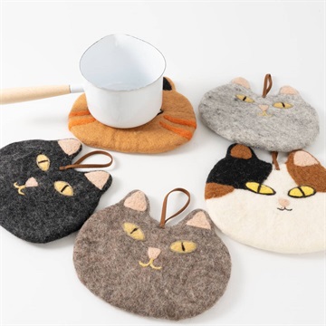 【MERRYMERRY】鍋敷き Felt Cat Pot Mat