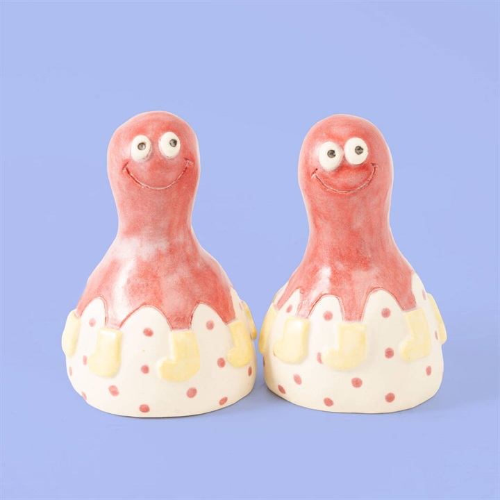 【タガワケイコ】陶器のベル 長靴をはいたたこ