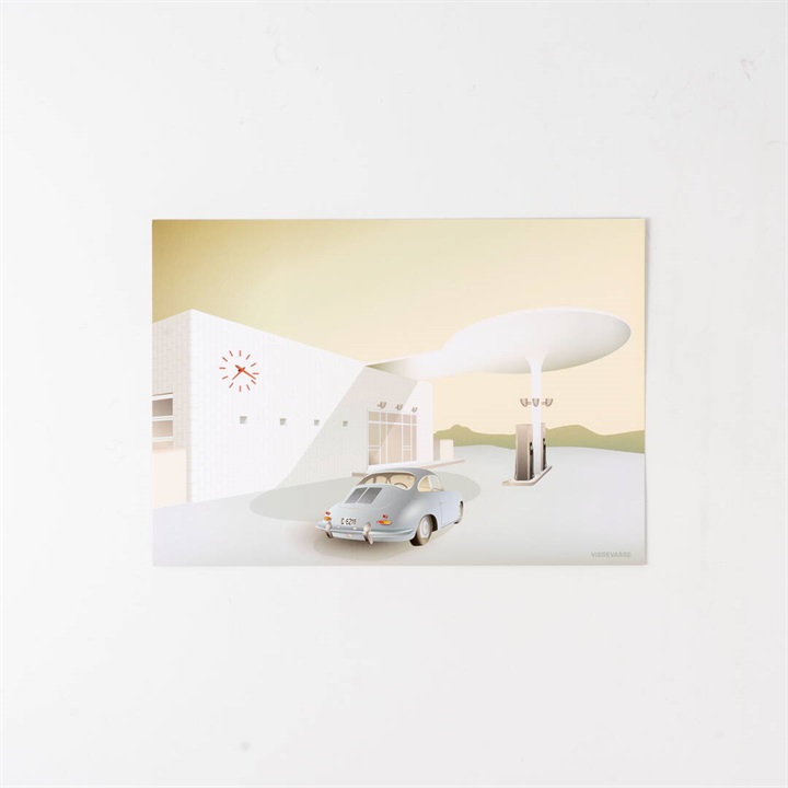 【ViSSEVASSE】ミニポスター SKOVSHOVED PETROL STATION 15×21cm