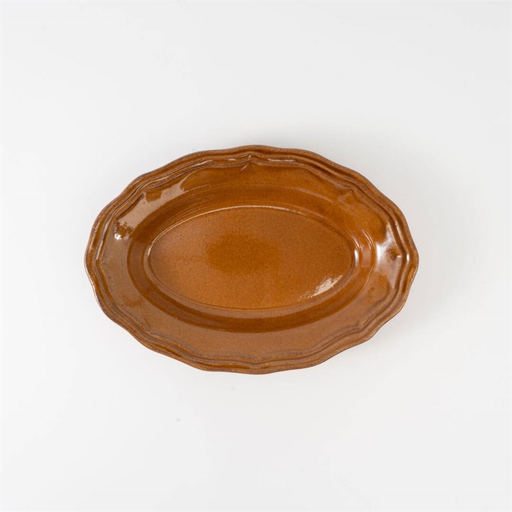 【THE HARVEST】LA MOISSON ビストロ オーバルディーププレート 30cm 益子焼