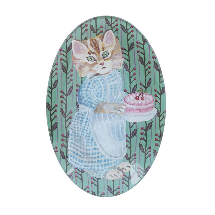 【Nathalie Lete】Glass Oval plate ガラスオーバルプレート(Blue eye)