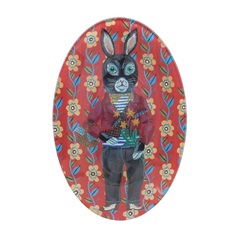 【Nathalie Lete】Glass Oval plate ガラスオーバルプレート(REGLISSE)