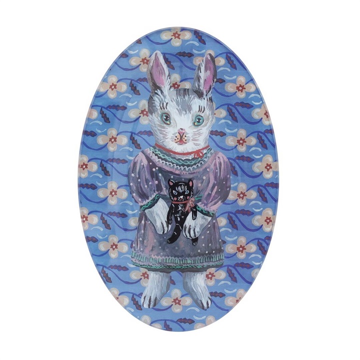 【Nathalie Lete】Glass Oval plate ガラスオーバルプレート(BLANCHE)