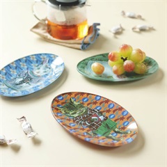 【Nathalie Lete】Glass Oval plate ガラスオーバルプレート