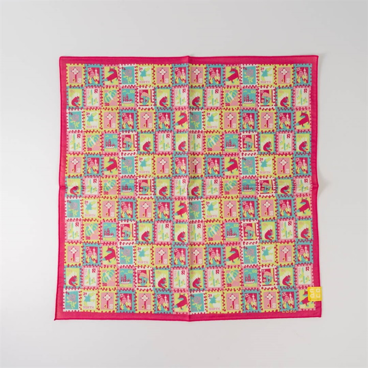 【KODUE HIBINO】シルクスクリーンプリントハンカチ LETTER