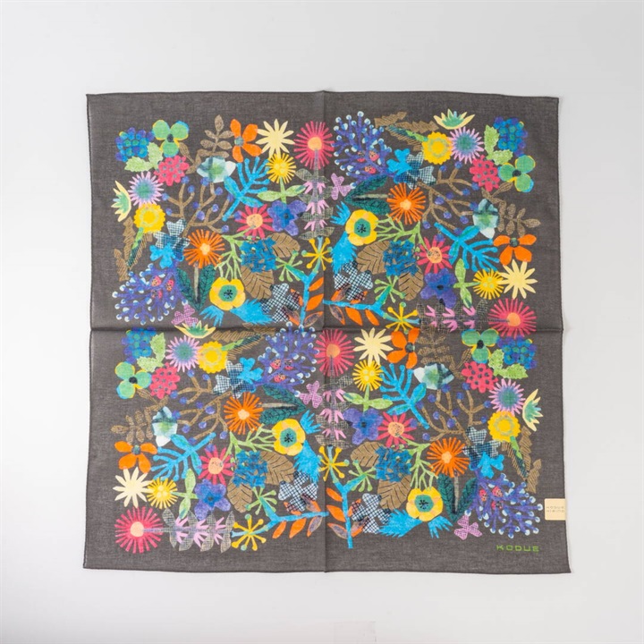 【KODUE HIBINO】シルクスクリーンプリントハンカチ FROWERS