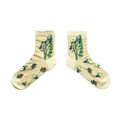 【松尾ミユキ】Float socks Flower ソックス(BE)