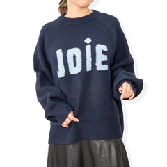 【POU DOU DOU】ロゴループジャガード 長袖ニットプルオーバー(375 NAVY)