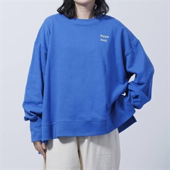 【PAGE ONE】CVC裏毛袖ボタン 長袖スウェット(80 ROYALBLUE)