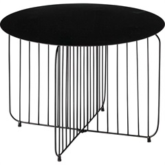 ラウンドスチールサイドテーブル L(BK)