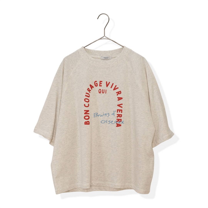 【POU DOU DOU】ラグラン半袖Tシャツ アーチロゴプリント