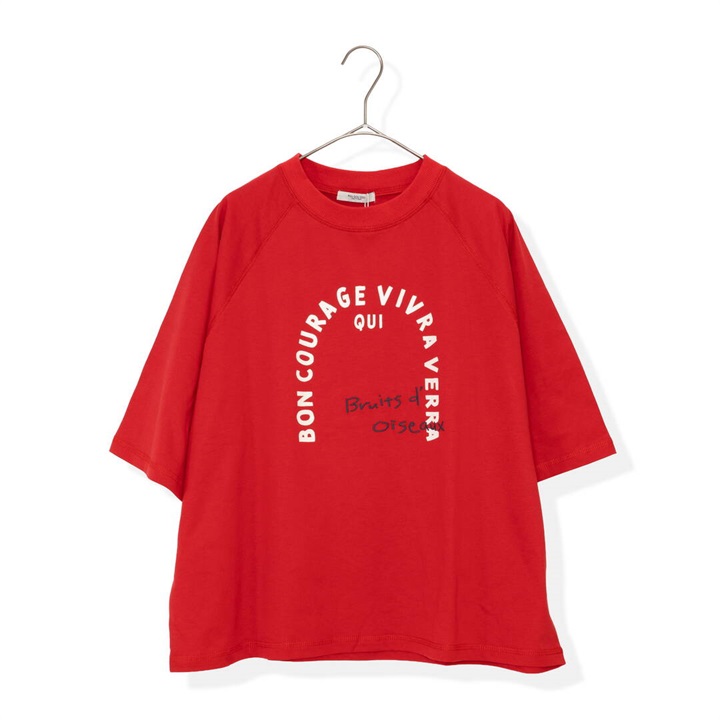 【POU DOU DOU】ラグラン半袖Tシャツ アーチロゴプリント