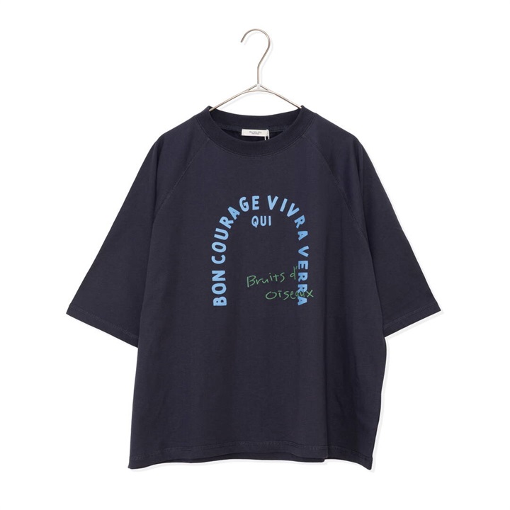 【POU DOU DOU】ラグラン半袖Tシャツ アーチロゴプリント