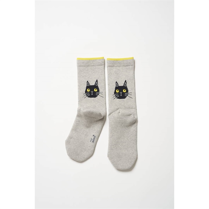 【from F miau】olen わたしとぼく クルーソックス 杢グレー