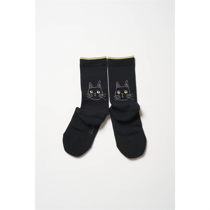 【from F miau】olen わたしとぼく クルーソックス ブラック