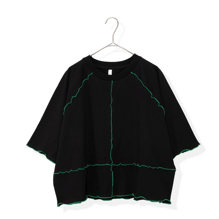 【Lupilien】半袖Tシャツ 配色メロウ 吸水速乾天竺