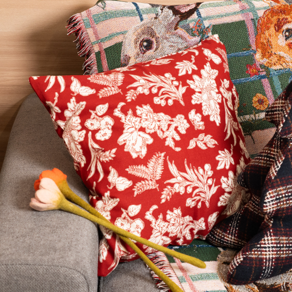 ノーブル クッションカバー 麻混