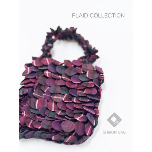 【SHIBORI BAG】 HAMー12 Check ハンドバッグ