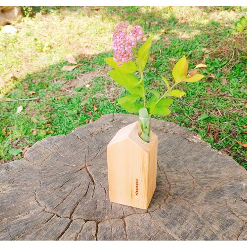 【木草舎ーもくそうやー】 一輪挿し 野の花挿し おうち(のっぽ型)