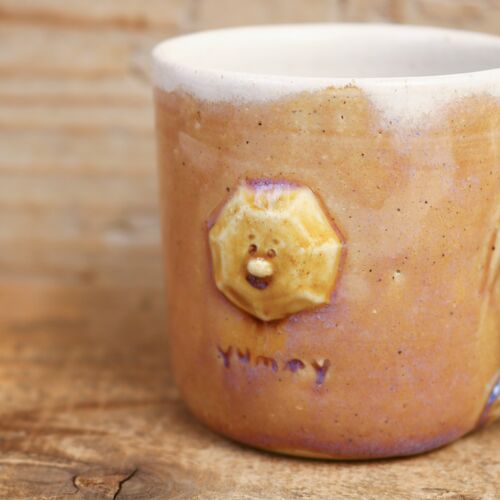 【AOBA POTTERY】 マグカップ yummy 太陽モチーフ サニー