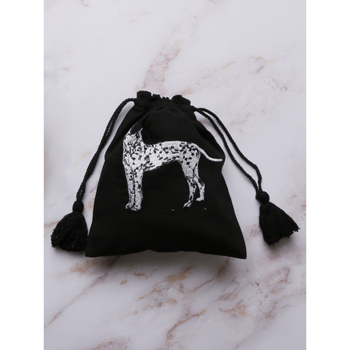 【artipur COTTAGE】 巾着ポーチ ダルメシアン刺繍巾着