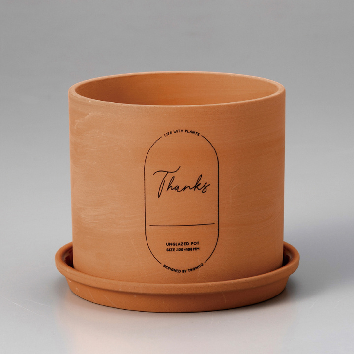【TRONCO】Chaleur Cylinder ロゴ入り素焼きの鉢
