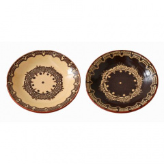 プレート｜【Troyan Pottery】 Monotones Series 小 No.128-18M 【ブルガリア製】(ホワイト)