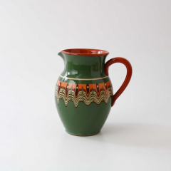 ピッチャー｜【Troyan Pottery】 Tradtional Series 1L No.198 【ブルガリア製】(グリーン)