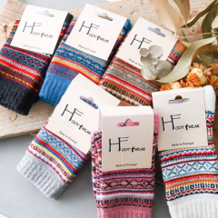 ソックス｜【HFOOTWEAR】 FAIR ISLE ウール混 2023年 【ポルトガル製】(OFF)