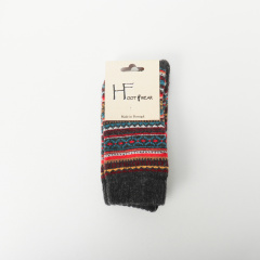 ソックス｜【HFOOTWEAR】 FAIR ISLE ウール混 2023年 【ポルトガル製】(CHARCOAL)