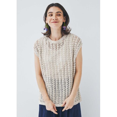 People Tree】 ベスト かぎ針編み ニット 手編み 208015｜てんとてん