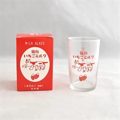 【星羊社】 グラス 猫印ミルク MILK GLASS 180ml 個箱入り(猫印いちごミルク)