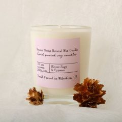 【HEAVEN SCENT INCENSE】 VOTIVE 9CL CANDLEBOX(WINTERSAGE&CYPRESS)