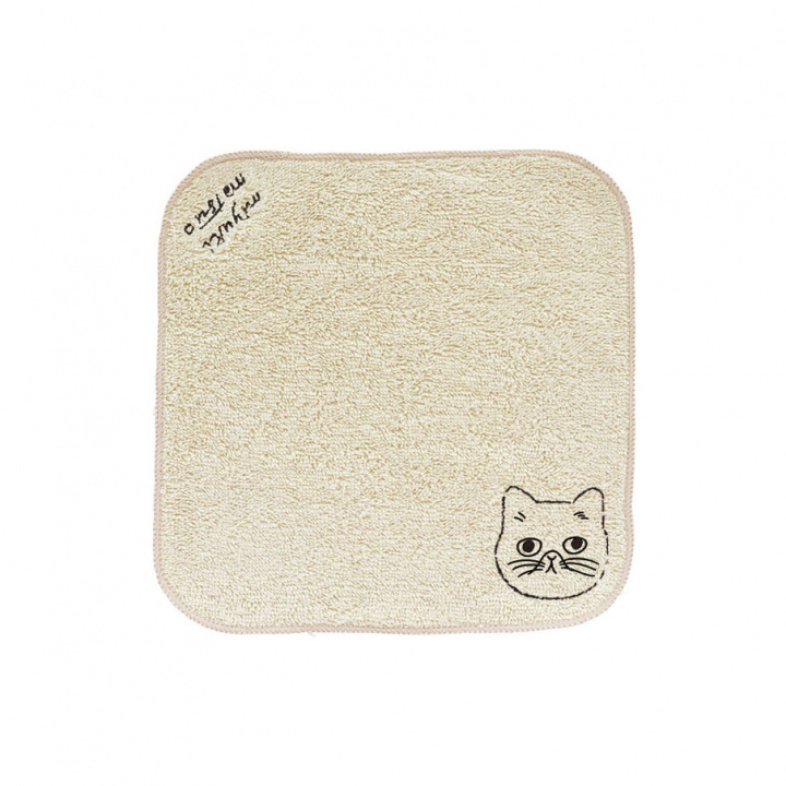 【松尾ミユキ】 タオルハンカチ Embroidered Cat