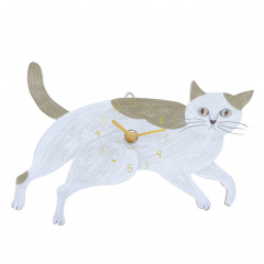 【松尾ミユキ】 掛時計 ダイカット(Beige cat/110305)