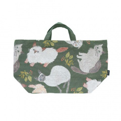 松尾ミユキ】 トートバッグ 舟形 Rabbit/Bird/Cat｜てんとてん