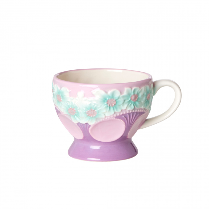 【rice】 フラワーエンボス セラミックマグカップ Lavender(Lavender)