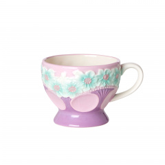 【rice】 フラワーエンボス セラミックマグカップ Lavender