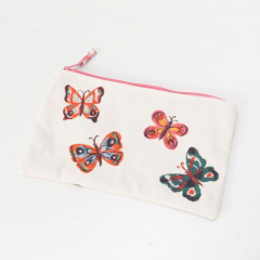 【Nathalie Lete】 ポーチ BUTTERFLIES PURSE(ホワイト)