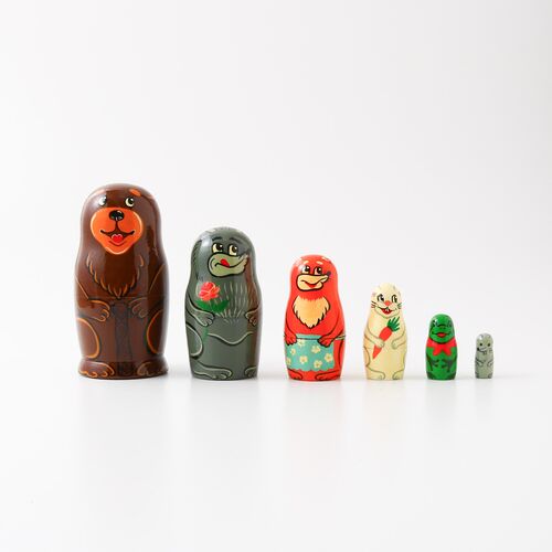 GOUACHE】 マトリョーシカ 動物 6個組 絵本風｜てんとてん｜インテリア