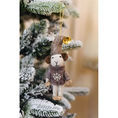 【MERRYMERRY】オーナメント MM-20-20 SNOW MOUSE BROTHER ORNAMENT(MOCHA)