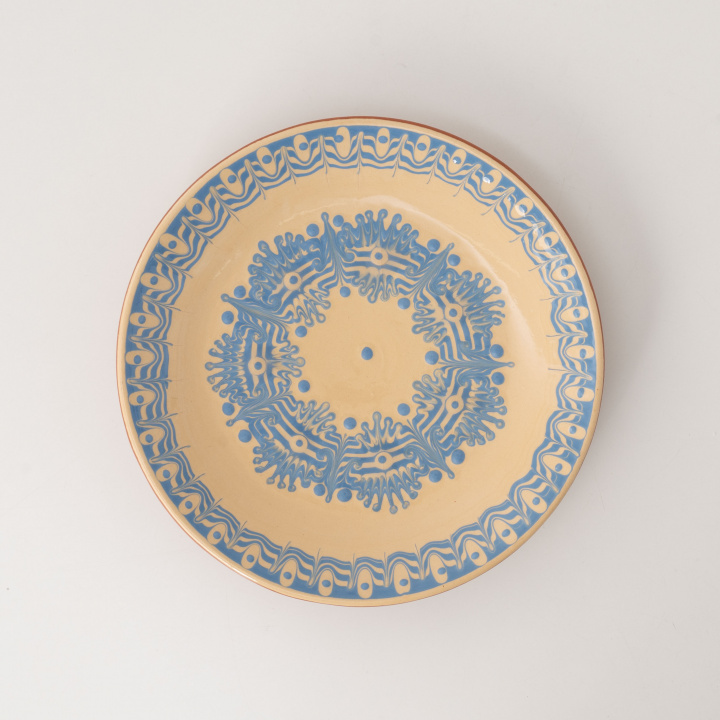 プレート｜【Troyan Pottery】 Monotones Series 中 21.5cm No.120-22M BlueLine 【ブルガリア製】