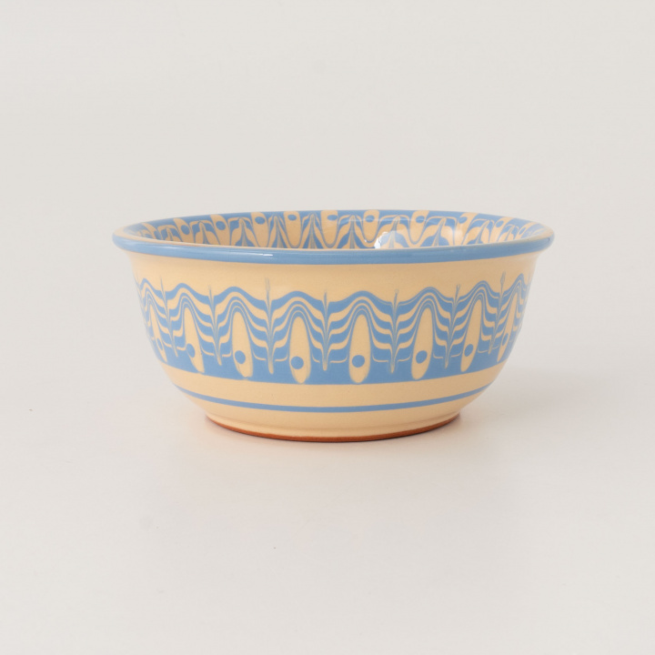 ボウル｜【Troyan Pottery】 Monotones Series 中 14.5cm No.130-15M BlueLine 【ブルガリア製】
